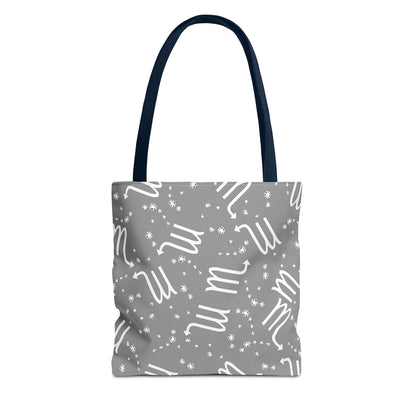 Tote Bag, Scorpio Zodiac Sign, AOP, (Grey, White)