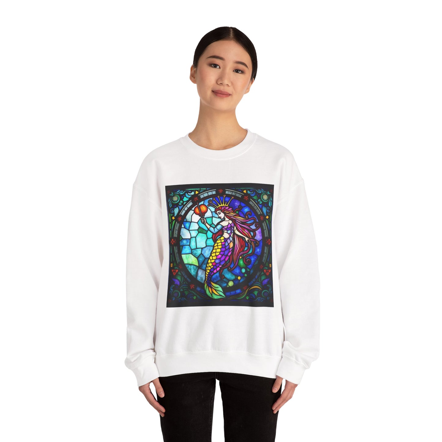 Unisex Heavy Blend™ Crewneck Sweatshirt, Glass, Aquarius Zodiac Design