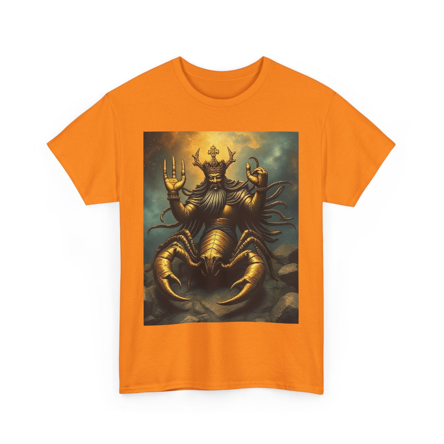 Unisex Heavy Cotton T-Shirt, Desert Scorpio King v1, Zodiac Design