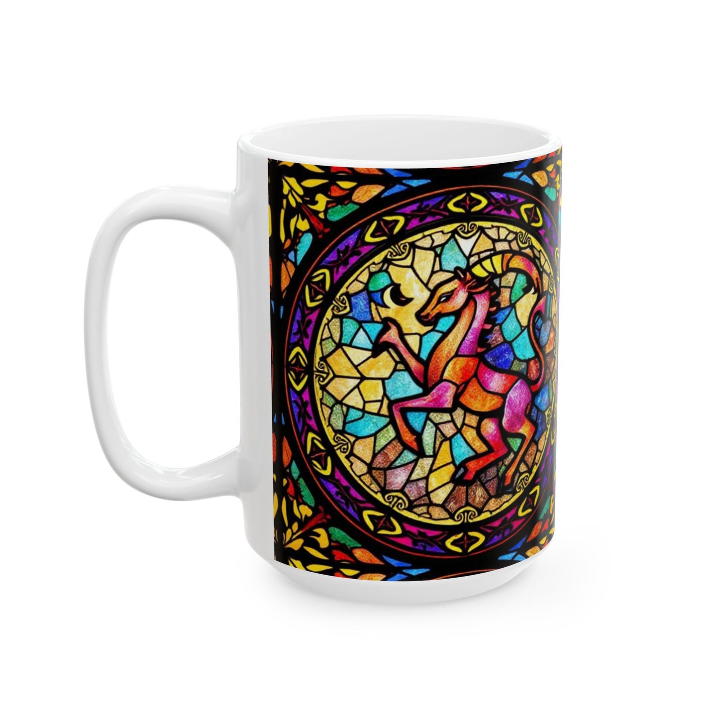 Ceramic Mug, (11oz, 15oz), Ceramic Coffee Mug, AOP, Glass Design v1, Aries Zodiac