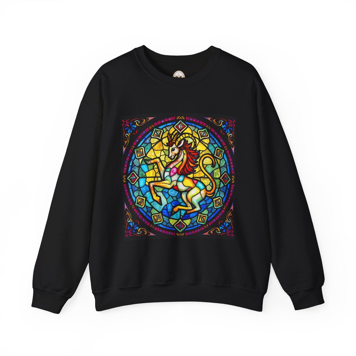 Unisex Heavy Blend™ Crewneck Sweatshirt, Glass, Capricorn Zodiac Design