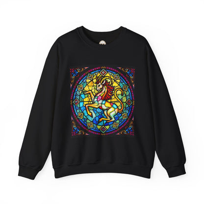 Unisex Heavy Blend™ Crewneck Sweatshirt, Glass, Capricorn Zodiac Design