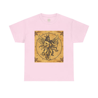 Unisex Heavy Cotton T-Shirt, Pencil Art, Gemini Zodiac Design