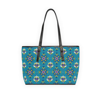 Leather Shoulder Bag, Libra, Zodiac v1, Flower Pattern