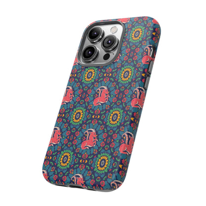 Tough Cases, Capricorn, Zodiac v1, Flower Pattern