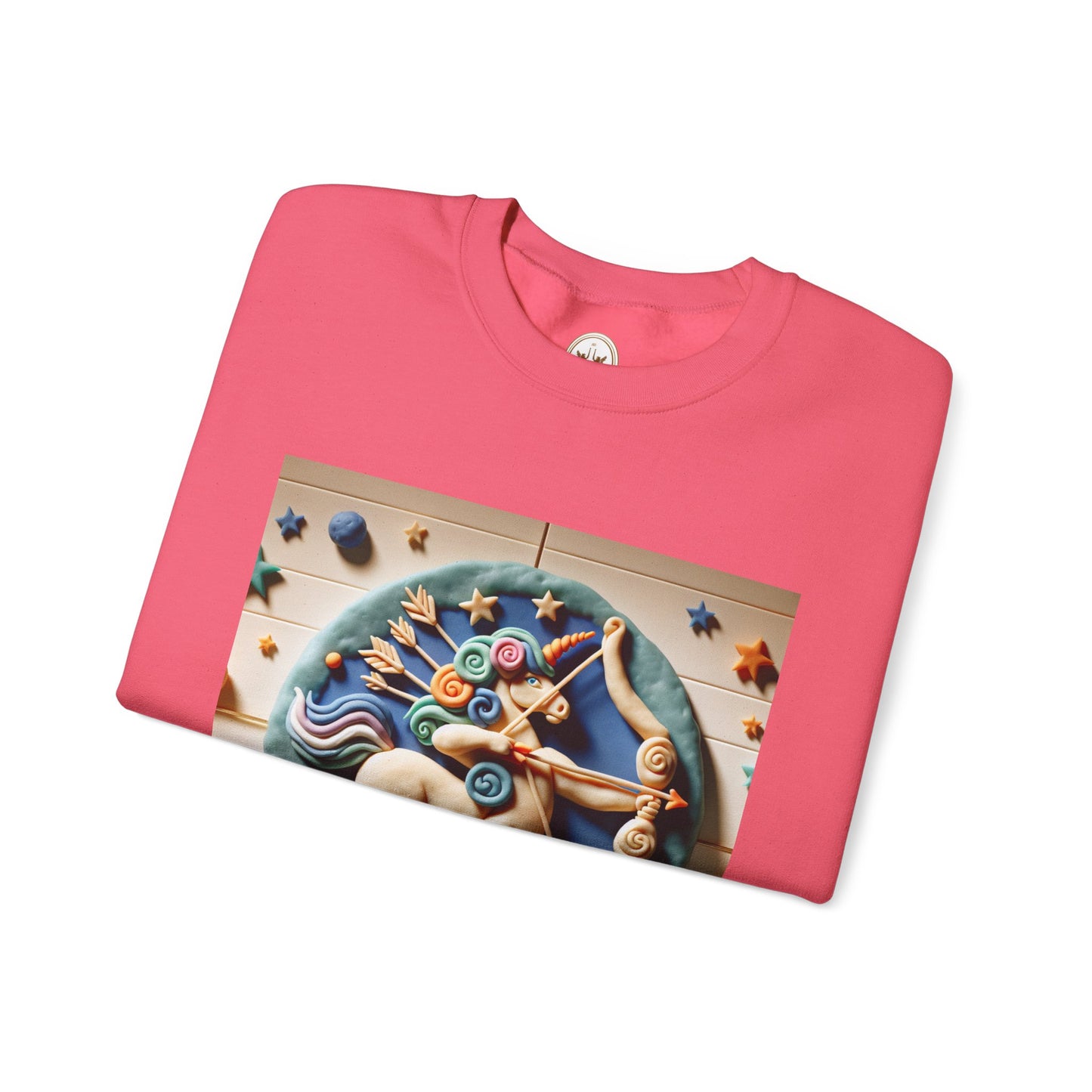 Unisex Heavy Blend™ Crewneck Sweatshirt, Colorful Horse, Sagittarius Zodiac Design
