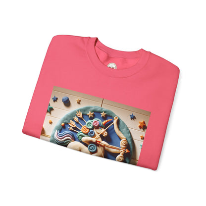 Unisex Heavy Blend™ Crewneck Sweatshirt, Colorful Horse, Sagittarius Zodiac Design