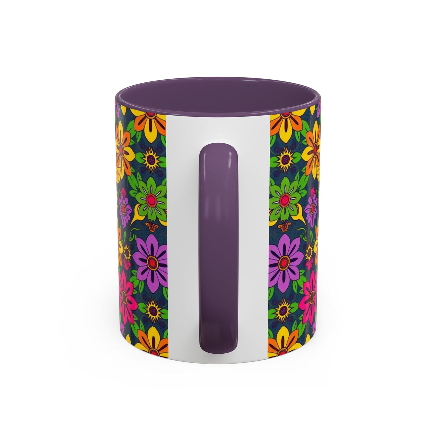Accent Coffee Mug, Gemini, Zodiac v3, Flower Pattern, (11, 15oz)