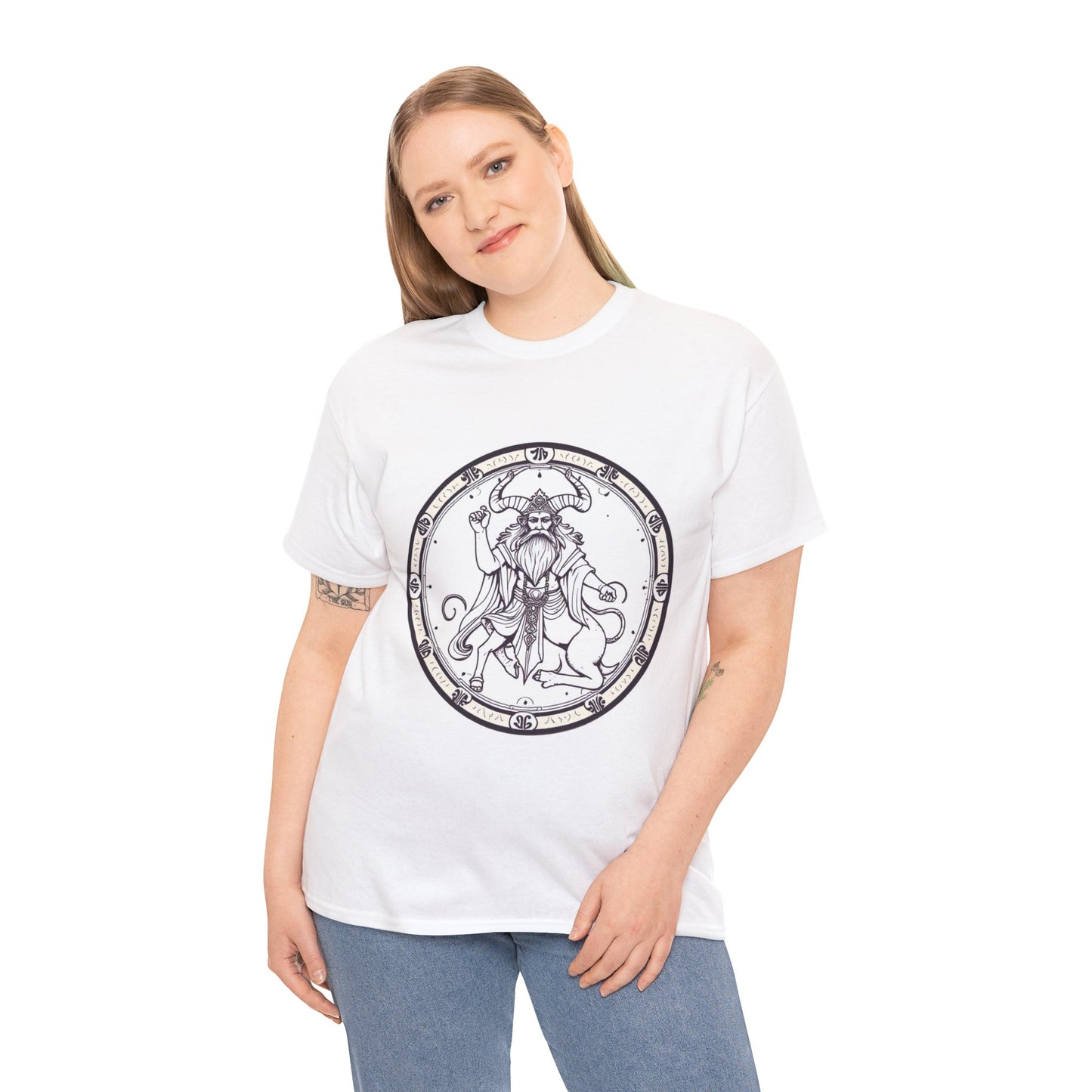 Unisex Heavy Cotton T-Shirt, Bull Centaur, Taurus Zodiac Design