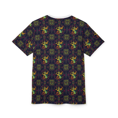 Unisex Cut & Sew T-Shirt, AOP, Virgo, Zodiac v1, Pattern