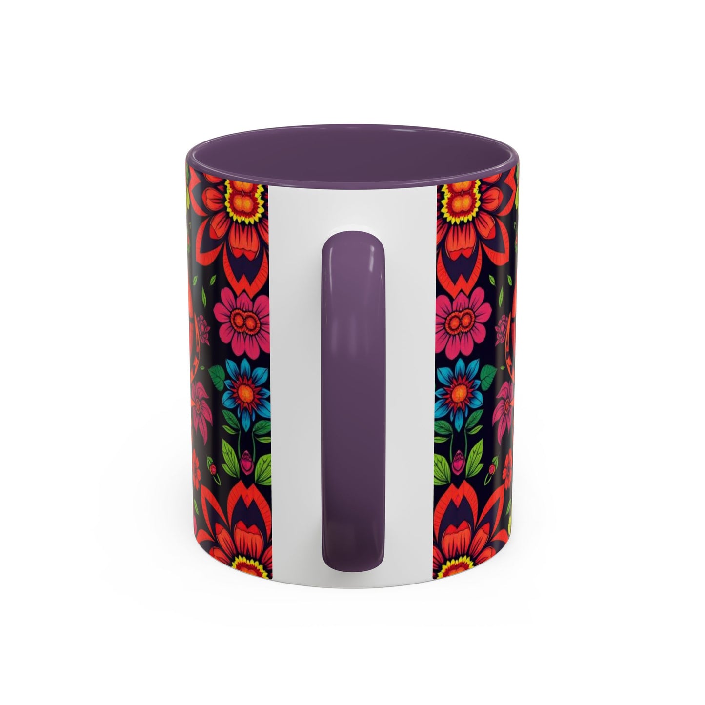 Accent Coffee Mug, Cancer, Zodiac v4, Flower Pattern, (11, 15oz)