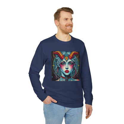 Adidas, Unisex Fleece Crewneck Sweatshirt, Capricorn, Pop Art, Zodiac