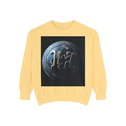 Garment-Dyed Sweatshirt, Unisex, Space Symbol Design, Gemini