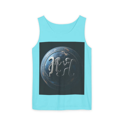 Unisex Garment-Dyed, Tank Top, Gemini Design, Space Symbol , 100% US cotton
