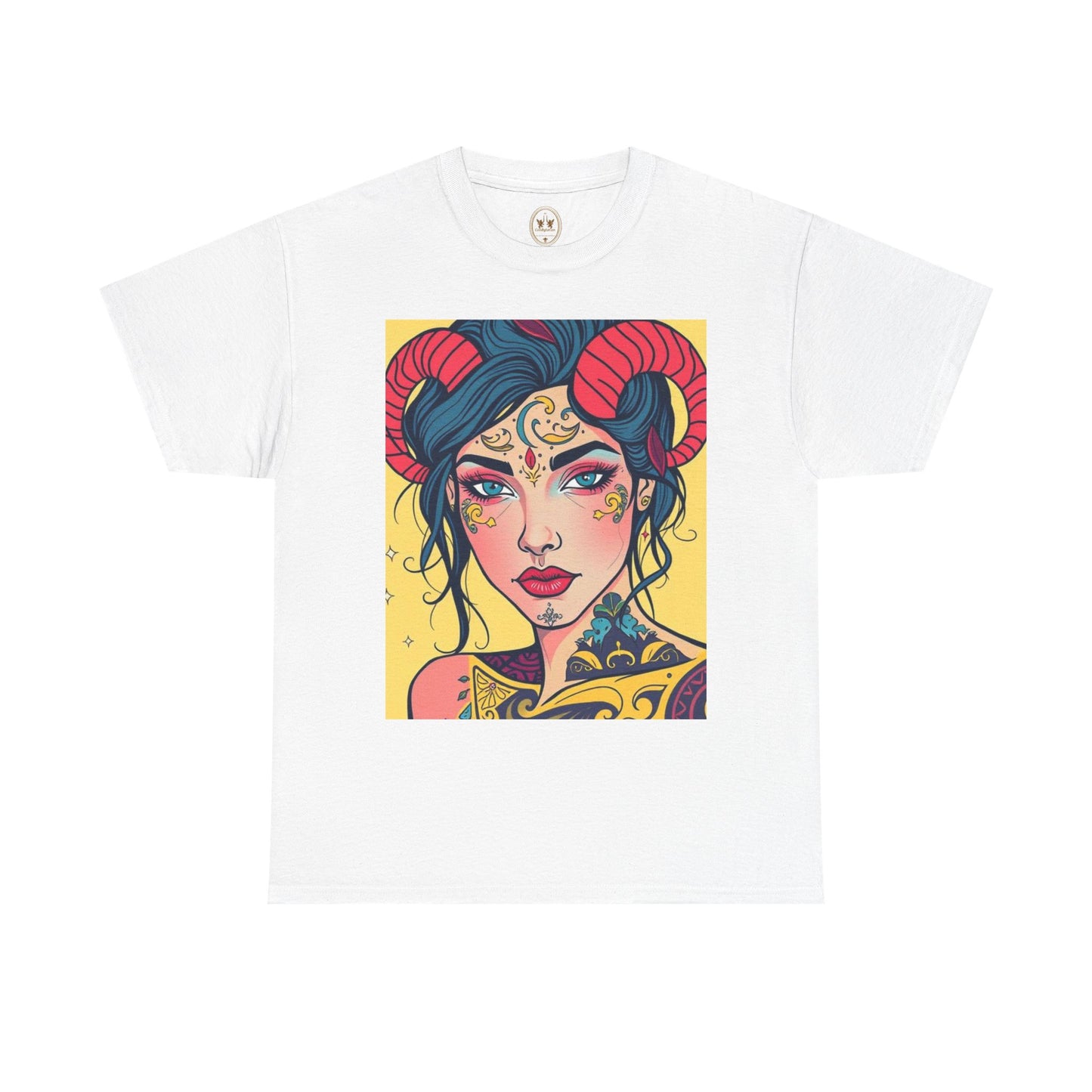 Unisex Heavy Cotton T-Shirt, Aries, Zodiac, Sexy Art