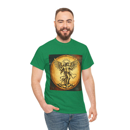 Unisex Heavy Cotton T-Shirt, Twin Angel v1, Gemini Zodiac Design