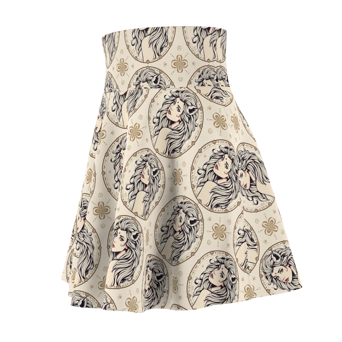 Women's Skater Skirt, (AOP), Leo, Zodiac, Sexy Pattern