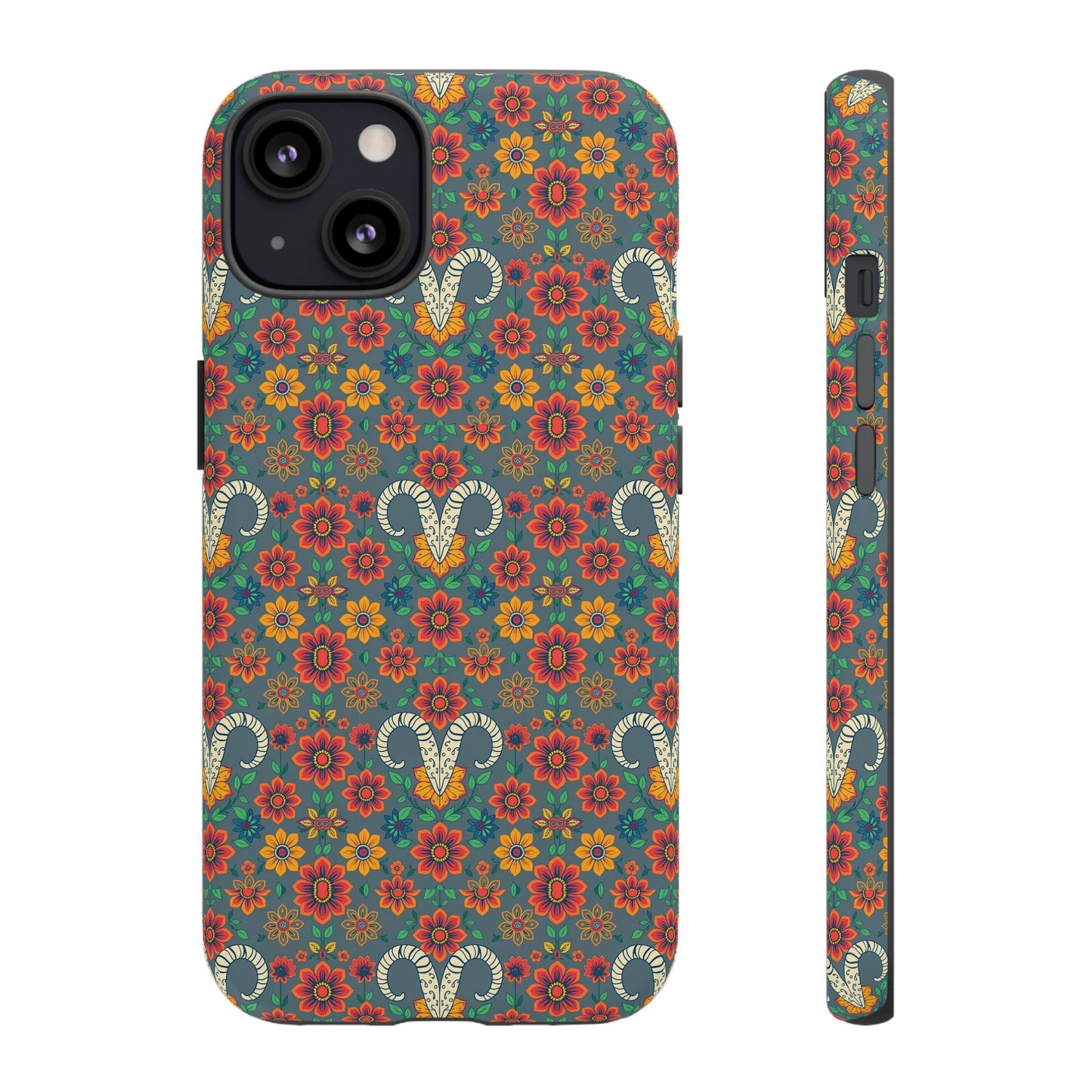 Tough Cases, Aries, Zodiac v3, Flower Pattern