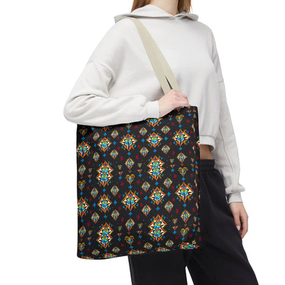 Tote Bag (AOP), Sagittarius, Zodiac v1, Jewel Pattern