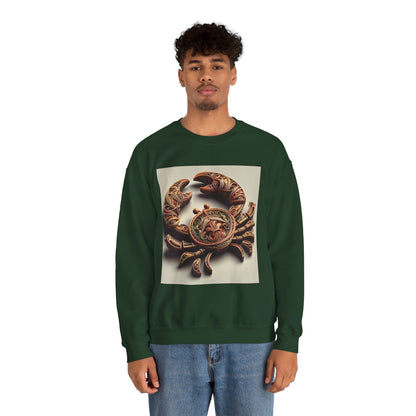 Unisex Heavy Blend™ Crewneck Sweatshirt, Crab Artifact, Cancer Zodiac Design