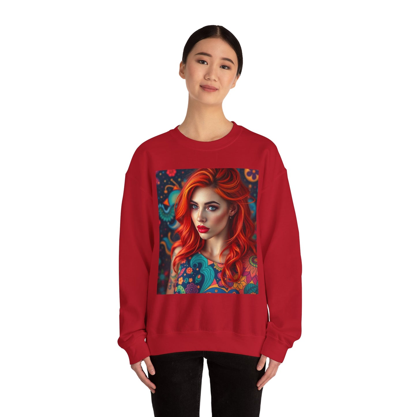 Unisex Heavy Blend™ Crewneck Sweatshirt, Aquarius, Zodiac v1, Sexy Pattern