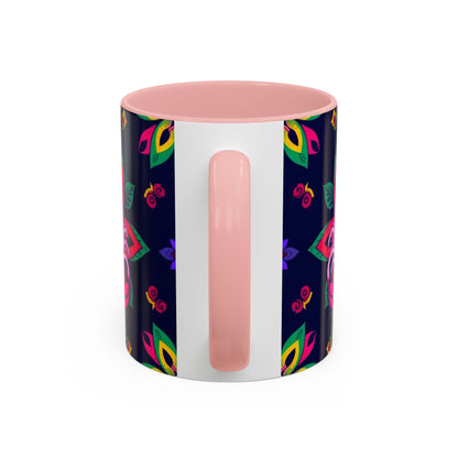 Accent Coffee Mug, Scorpio, Zodiac v4. Flower Pattern, (11, 15oz)