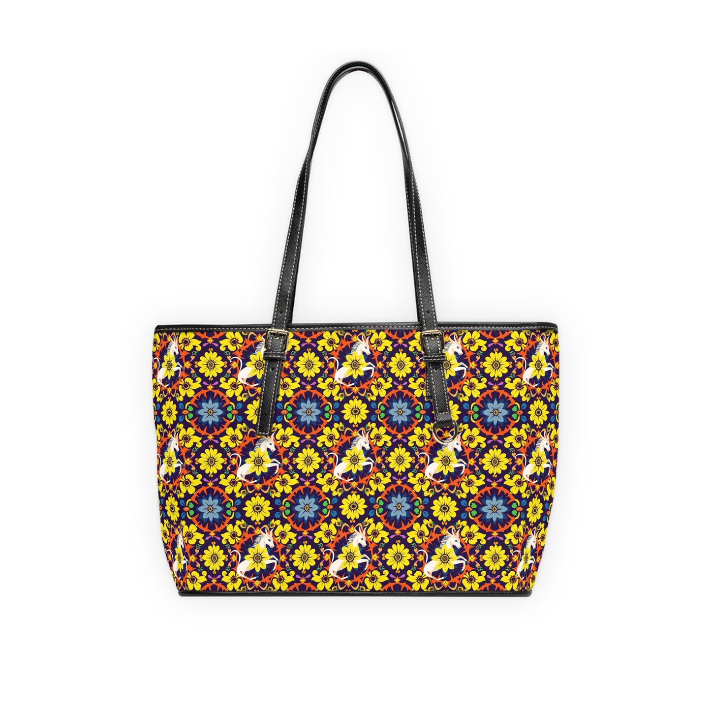 Leather Shoulder Bag, Aquarius, Zodiac, Flower Pattern