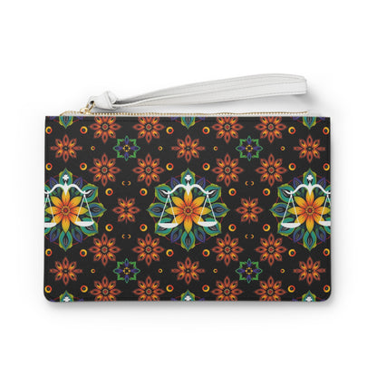 Clutch Bag, Libra, Zodiac, Flower Pattern