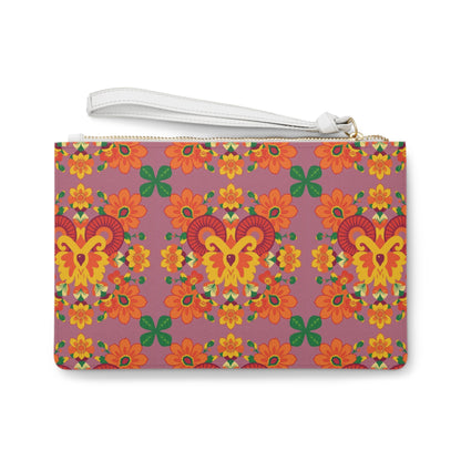 Clutch Bag, Aries, Zodiac v3, Flower Pattern