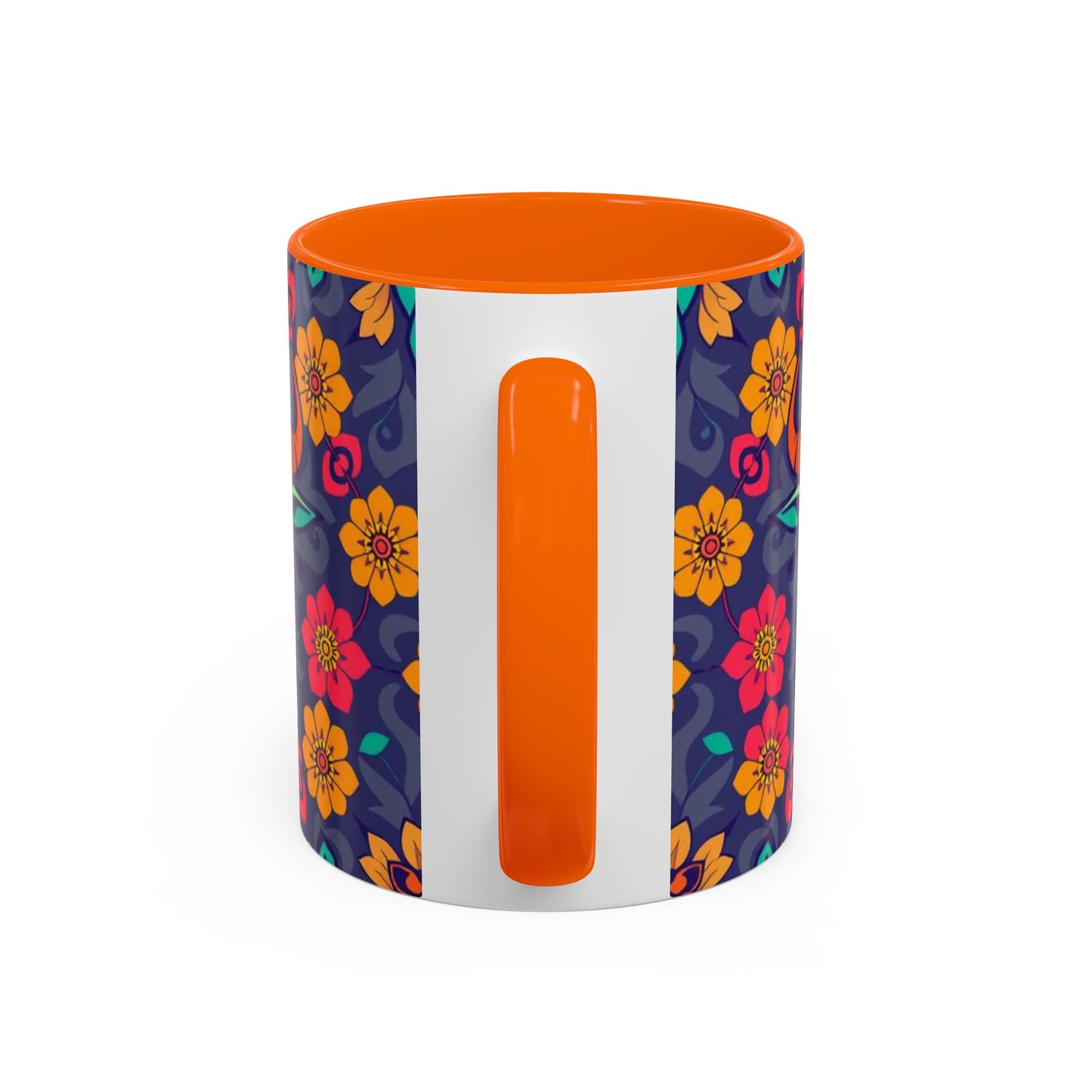 Accent Coffee Mug, Taurus, Zodiac. Flower Pattern, (11, 15oz)