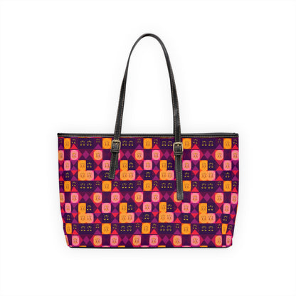 Leather Shoulder Bag, Libra, Zodiac v1, Shapes Pattern