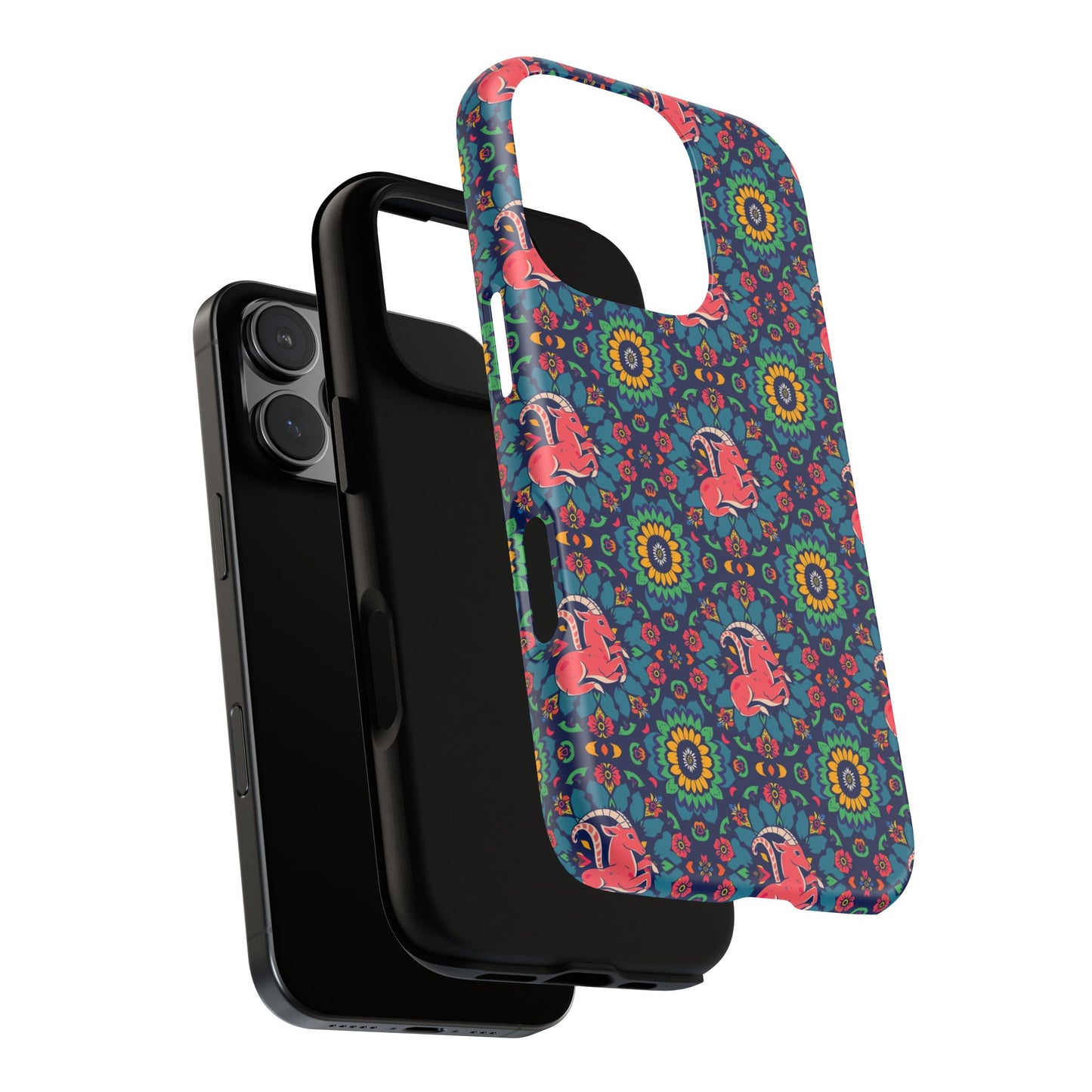 Tough Cases, Capricorn, Zodiac v1, Flower Pattern