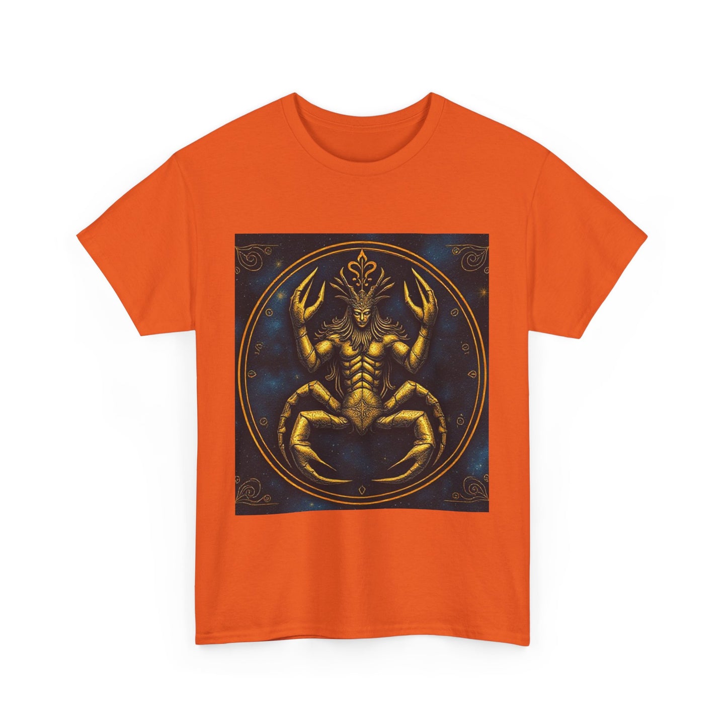 Unisex Heavy Cotton T-Shirt, Scorpion King, Cancer Zodiac Design