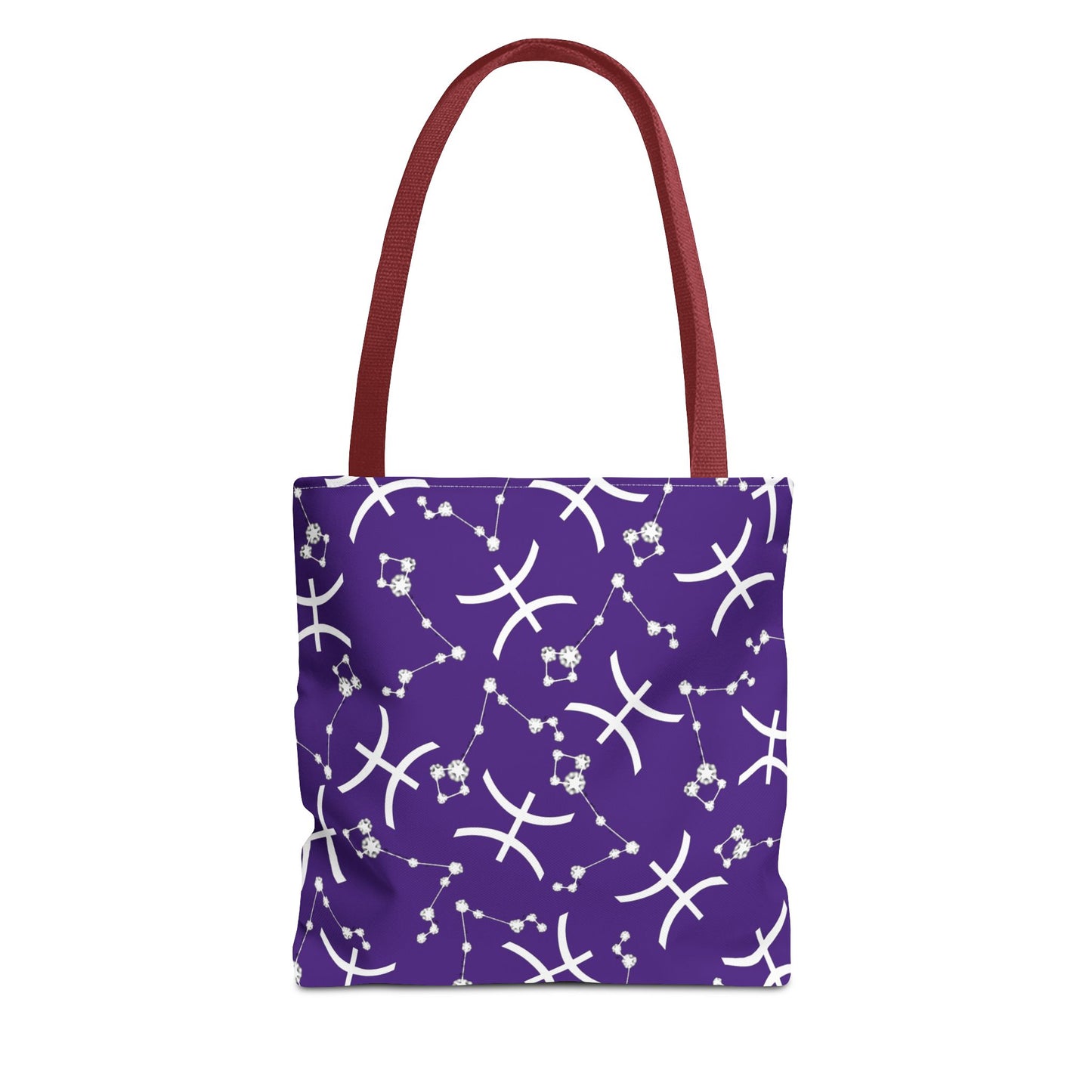 Tote Bag, Pisces Zodiac Sign, AOP, (Purple, White)