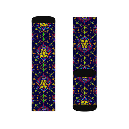 Sublimation Socks, Leo, Zodiac v3, Jewel Pattern