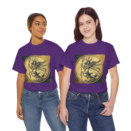 Unisex Heavy Cotton T-Shirt, Angel Animal, Virgo Zodiac Design