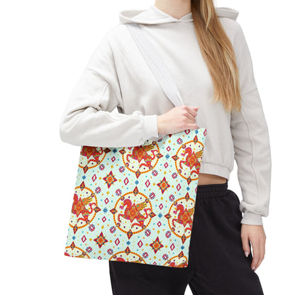 Tote Bag (AOP), Aquarius, Zodiac v1, Jewel Pattern
