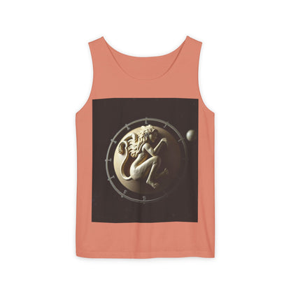 Unisex Garment-Dyed, Tank Top, Virgo Design, Planet Symbol, 100% US cotton