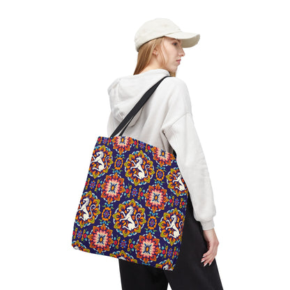 Tote Bag, (AOP), Virgo, Zodiac v3, Flower Pattern