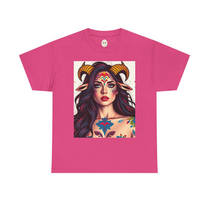 Unisex Heavy Cotton T-Shirt, Taurus, Zodiac v1, Sexy Art