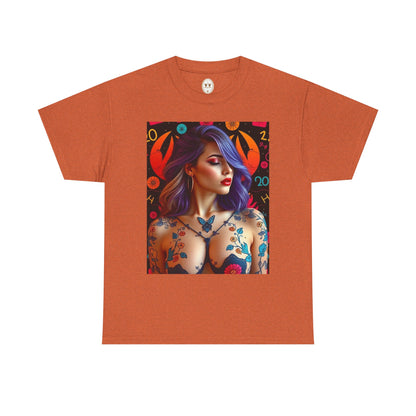 Unisex Heavy Cotton T-Shirt, Cancer, Zodiac, Sexy Art