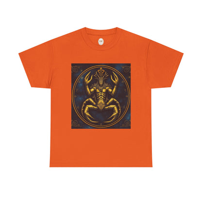 Unisex Heavy Cotton T-Shirt, Scorpion King, Cancer Zodiac Design