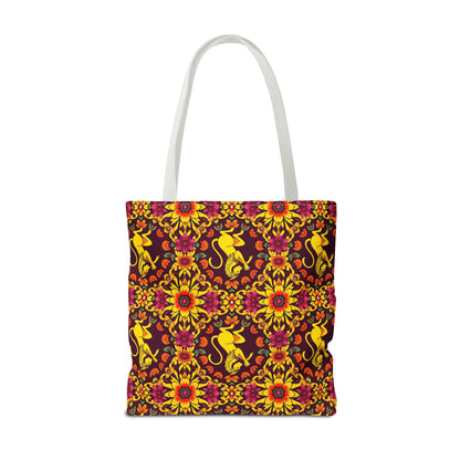 Tote Bag (AOP), Virgo, Zodiac v2, Flower Pattern