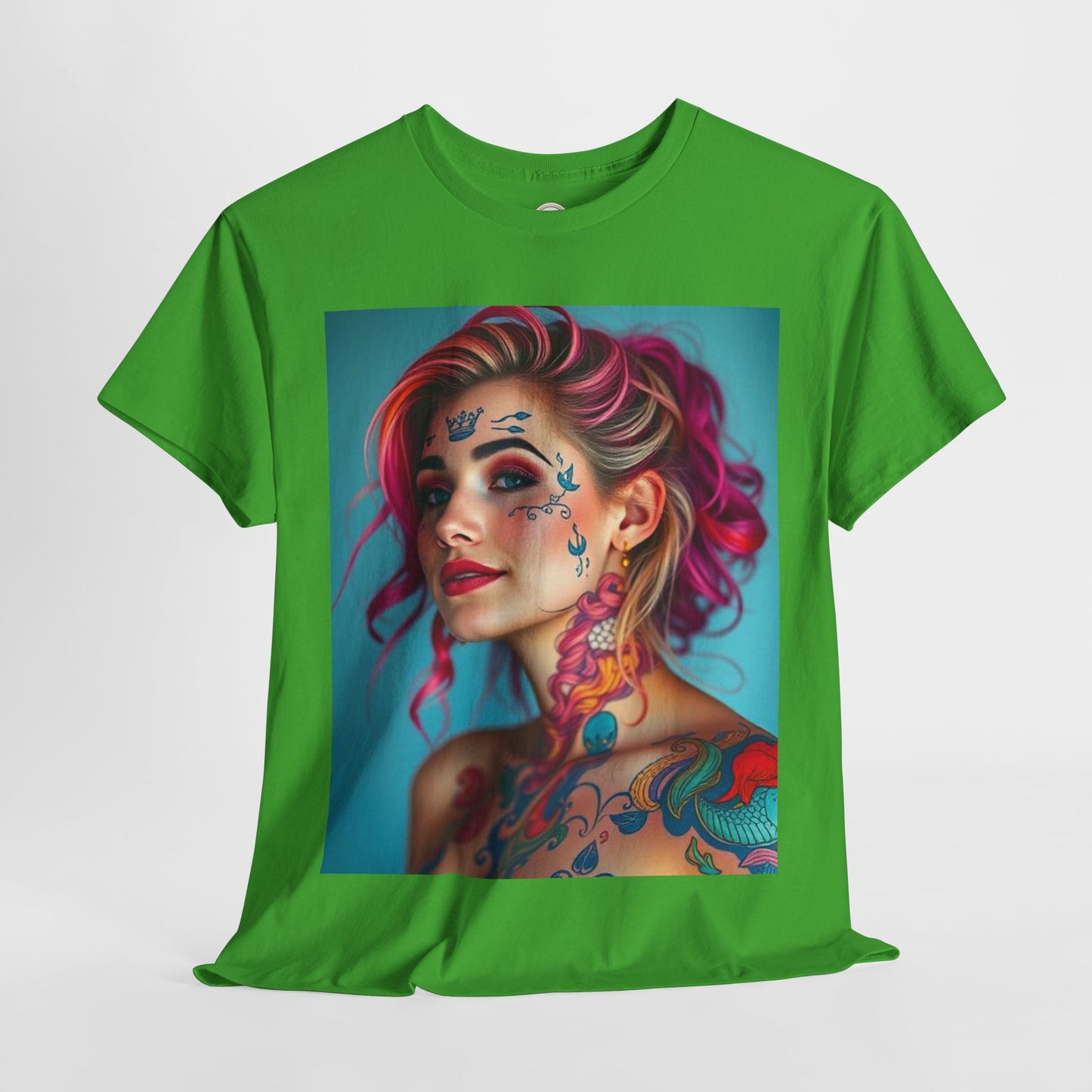 Unisex Heavy Cotton T-Shirt, Pisces, Zodiac v3, Sexy Art