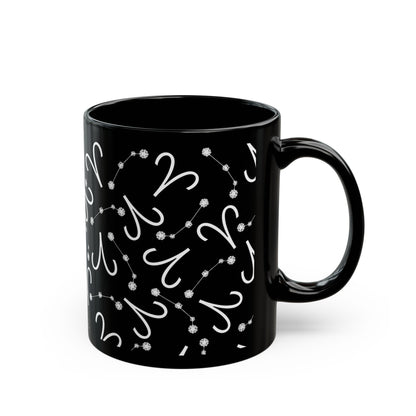 Zodiac 11oz Black Mug Aries Zodiac Sign