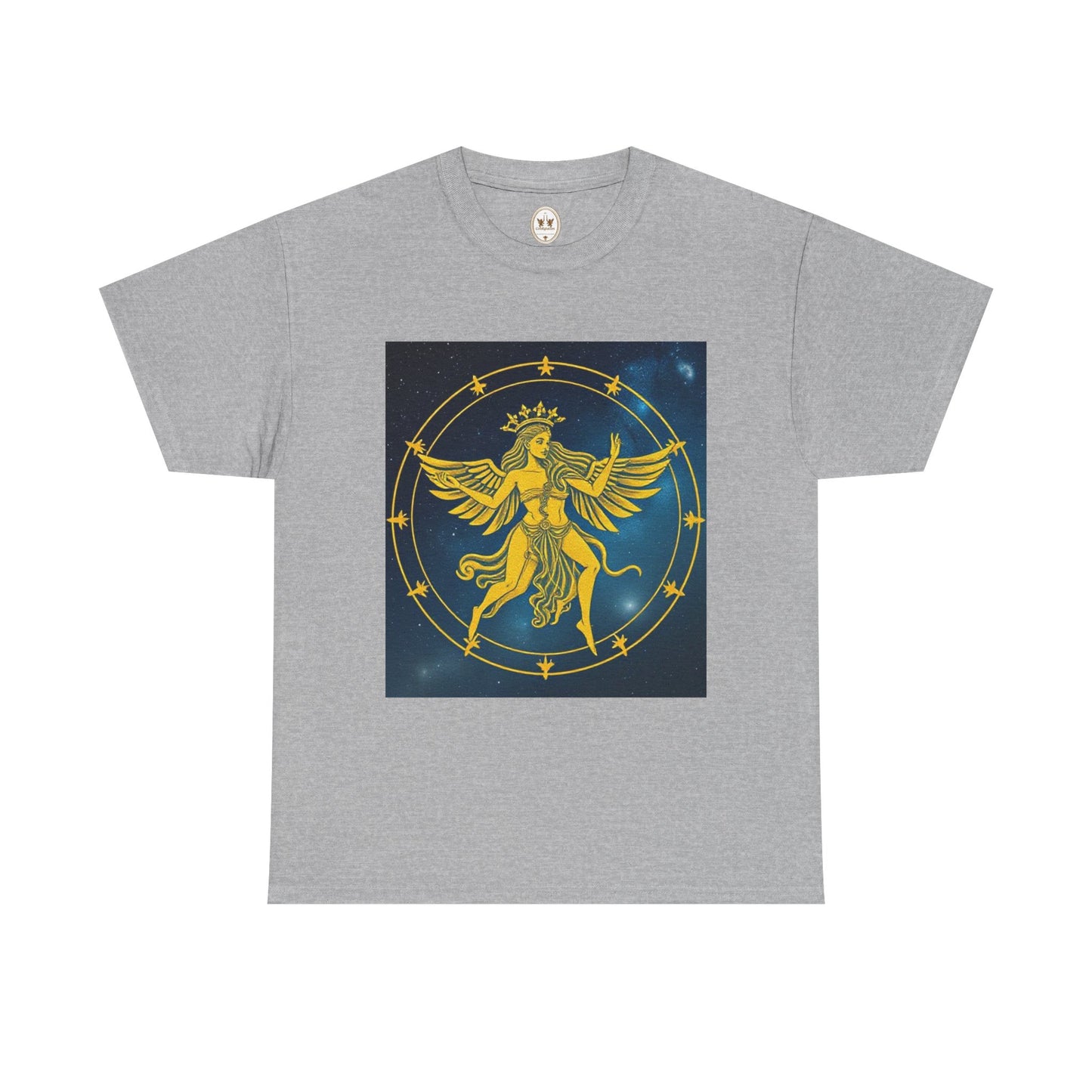 Unisex Heavy Cotton T-Shirt, Twin Angel v3, Gemini Zodiac Design