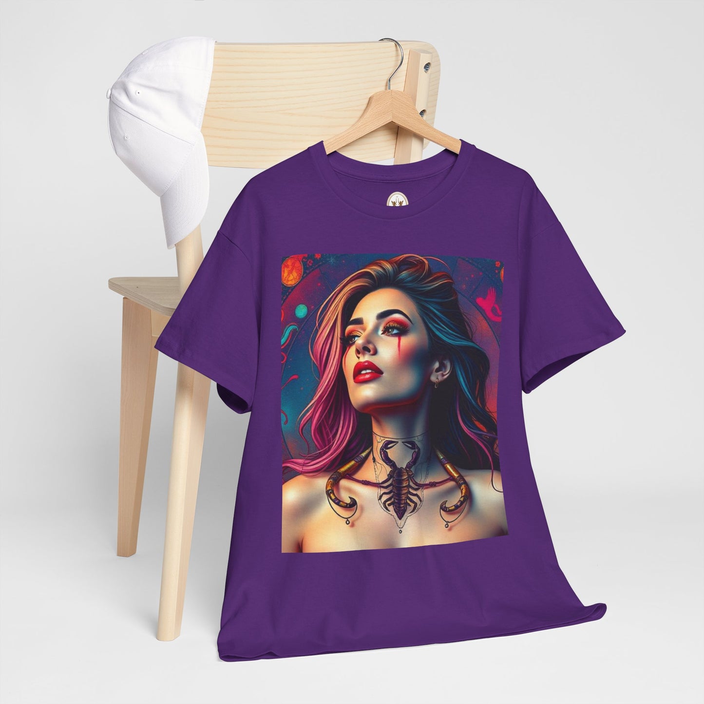 Unisex Heavy Cotton T-Shirt, Scorpio, Zodiac v1, Sexy Art