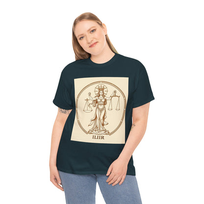 Unisex Heavy Cotton T-Shirt, Libra Goddess v1, Zodiac Design