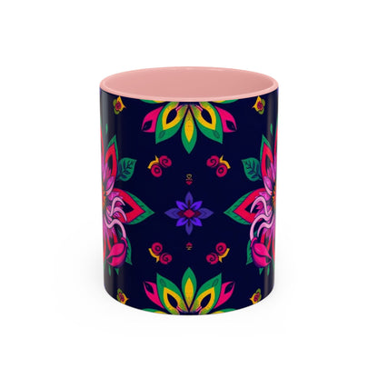 Accent Coffee Mug, Scorpio, Zodiac v4. Flower Pattern, (11, 15oz)