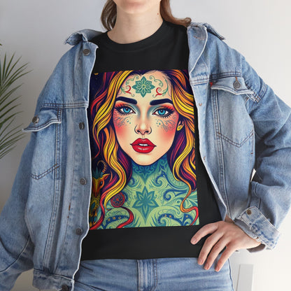 Unisex Heavy Cotton T-Shirt, Aquarius, Zodiac v2, Sexy Art